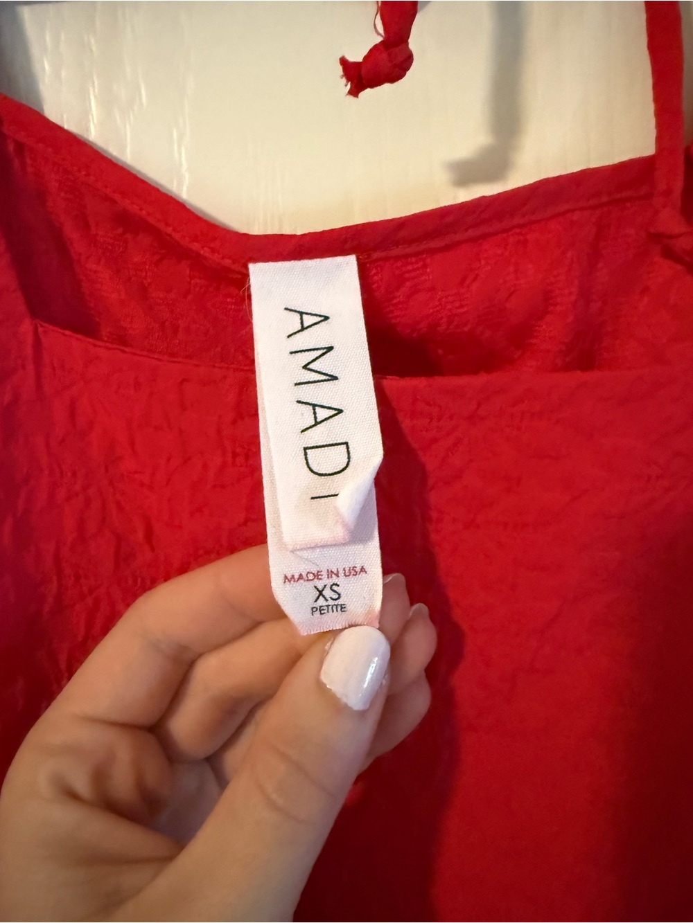 Textured Square-Neck Red Mini Dress - Picture 4 of 5